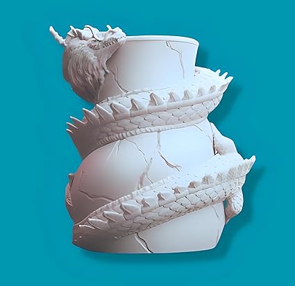 Home decor - : Exquisite White Dragon Vase - Mythical Elegance for Your Home Decor (No Flowers) - Celestial Crafts