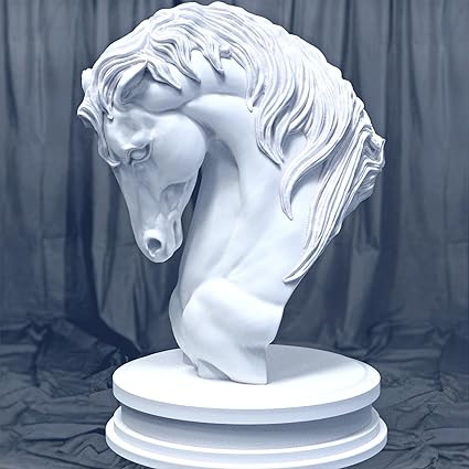 Showpiece - : Horse Head Showpiece - Symbol of Courage & Freedom (White) - Celestial Crafts