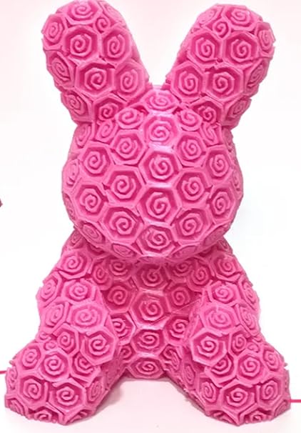 Home decor - 3D Printed Rose Bunny: Unique Floral Sculpture for Home Decor - Celestial Crafts
