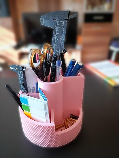 Desk Accessory Organizer with Pencil Holder, Pink - Celestial Crafts