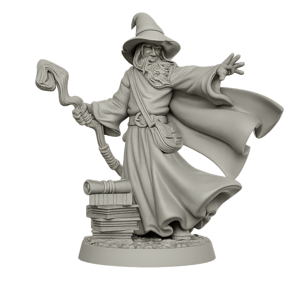 The Arcane Elder – Cement Grey Wizard Figurine