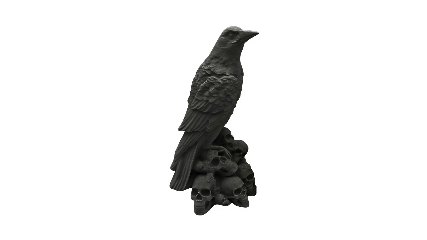Raven on Throne of Skulls Dark Fantasy Art