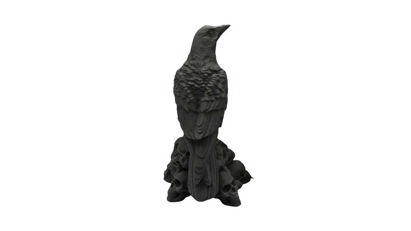 Raven on Throne of Skulls Dark Fantasy Art