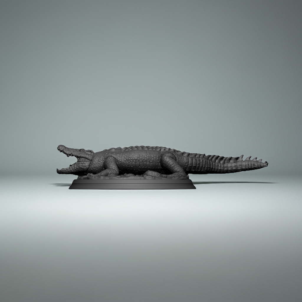 Realistic Crocodile Figurine for Home Decor or Desk Display