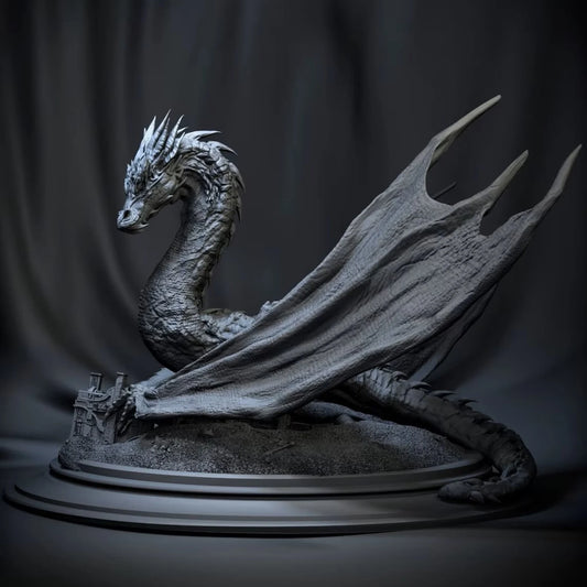 Dragon sculpture with wings showpiece figurine statue - Celestial Crafts