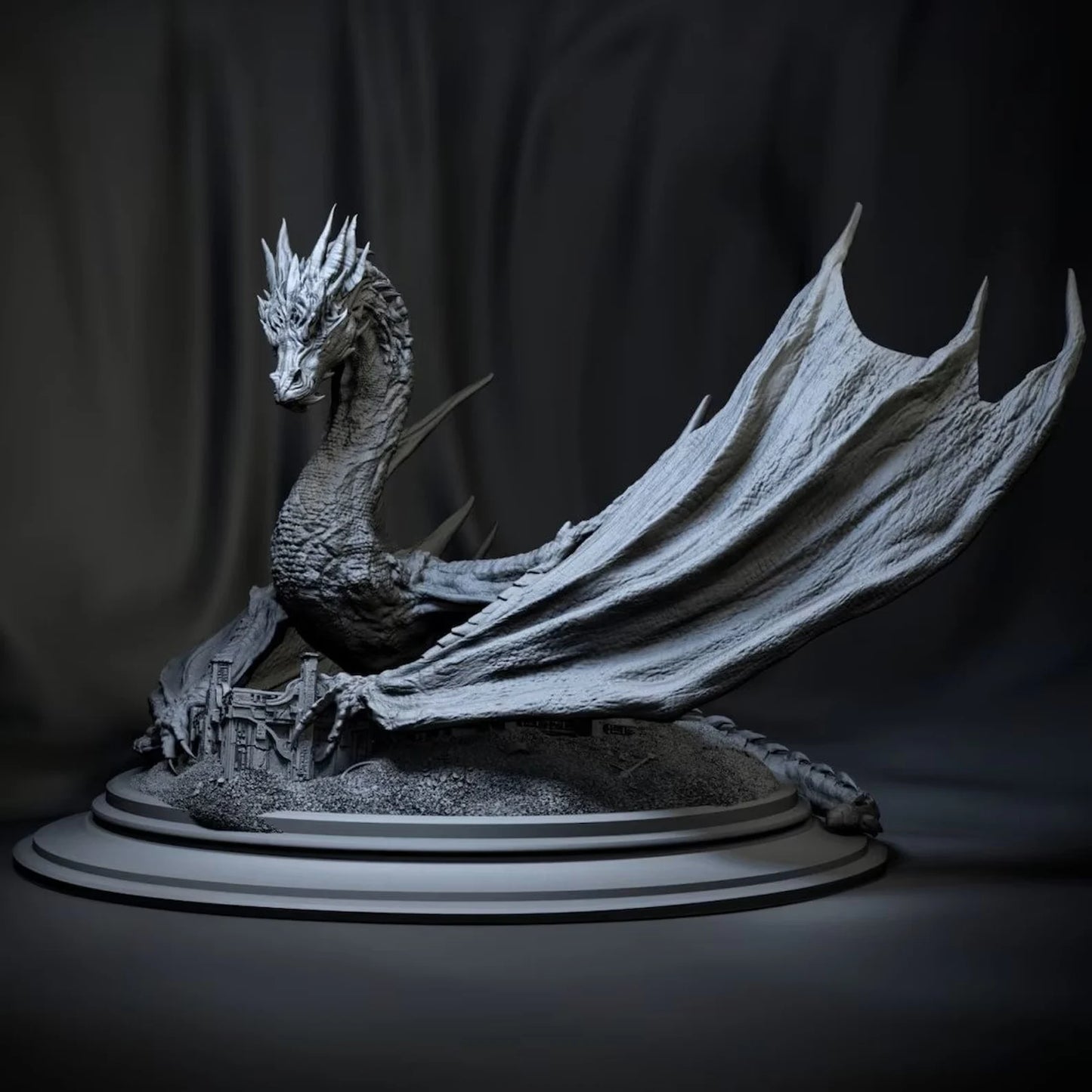 Dragon sculpture with wings showpiece figurine statue - Celestial Crafts