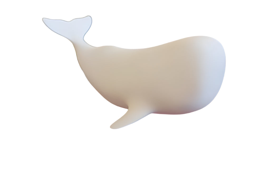 Modern White Whale Sculpture