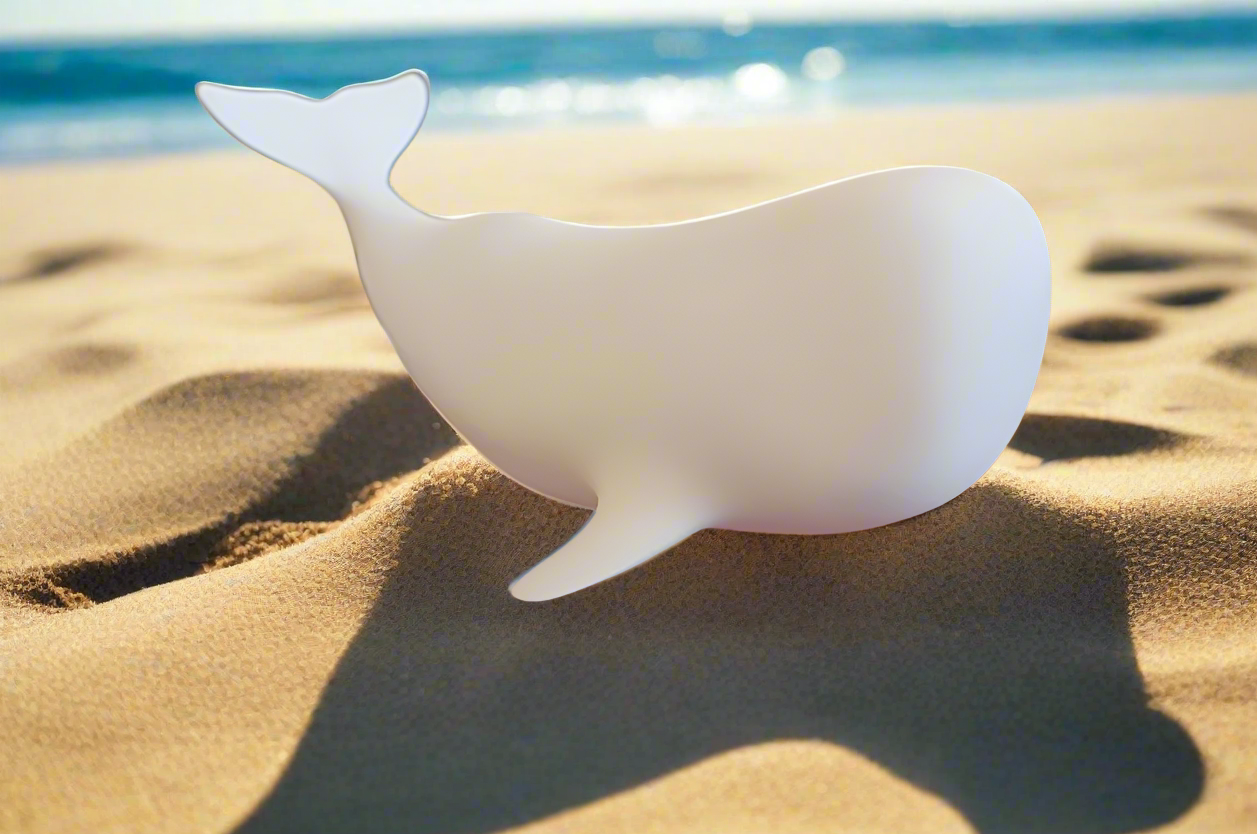Modern White Whale Sculpture