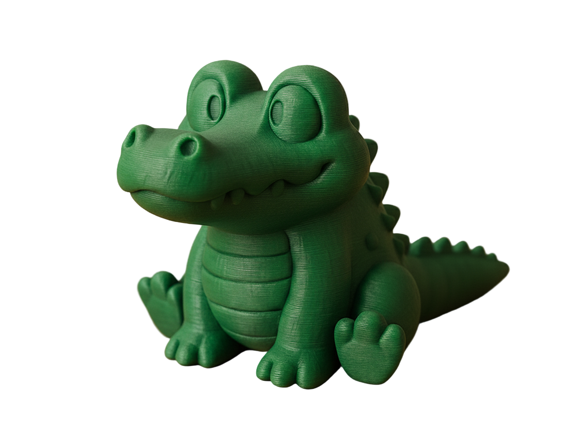 CrocoBuddy Figurine — Friendly Crocodile Decorative Sculpture Green