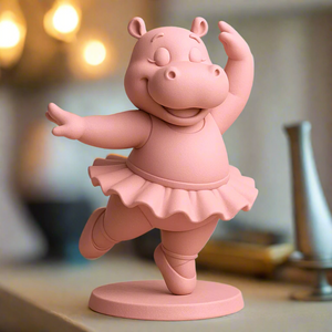 Dancing Hippo in Tutu Sculpture — Playful Ballet Animal Decor