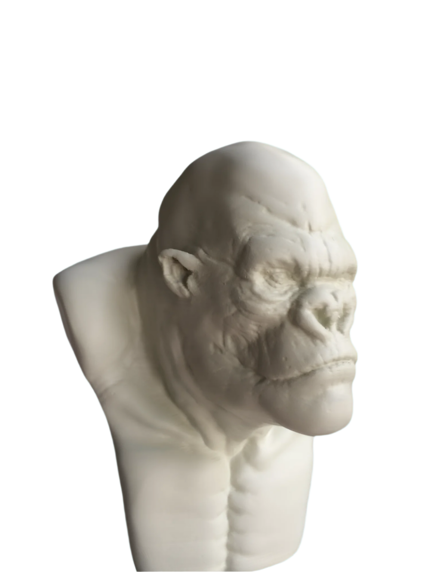 Artistic White Gorilla Sculpture: Modern Design