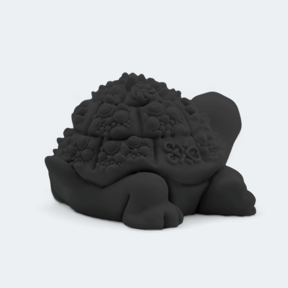Intricate Black Turtle Figurine - Celestial Crafts