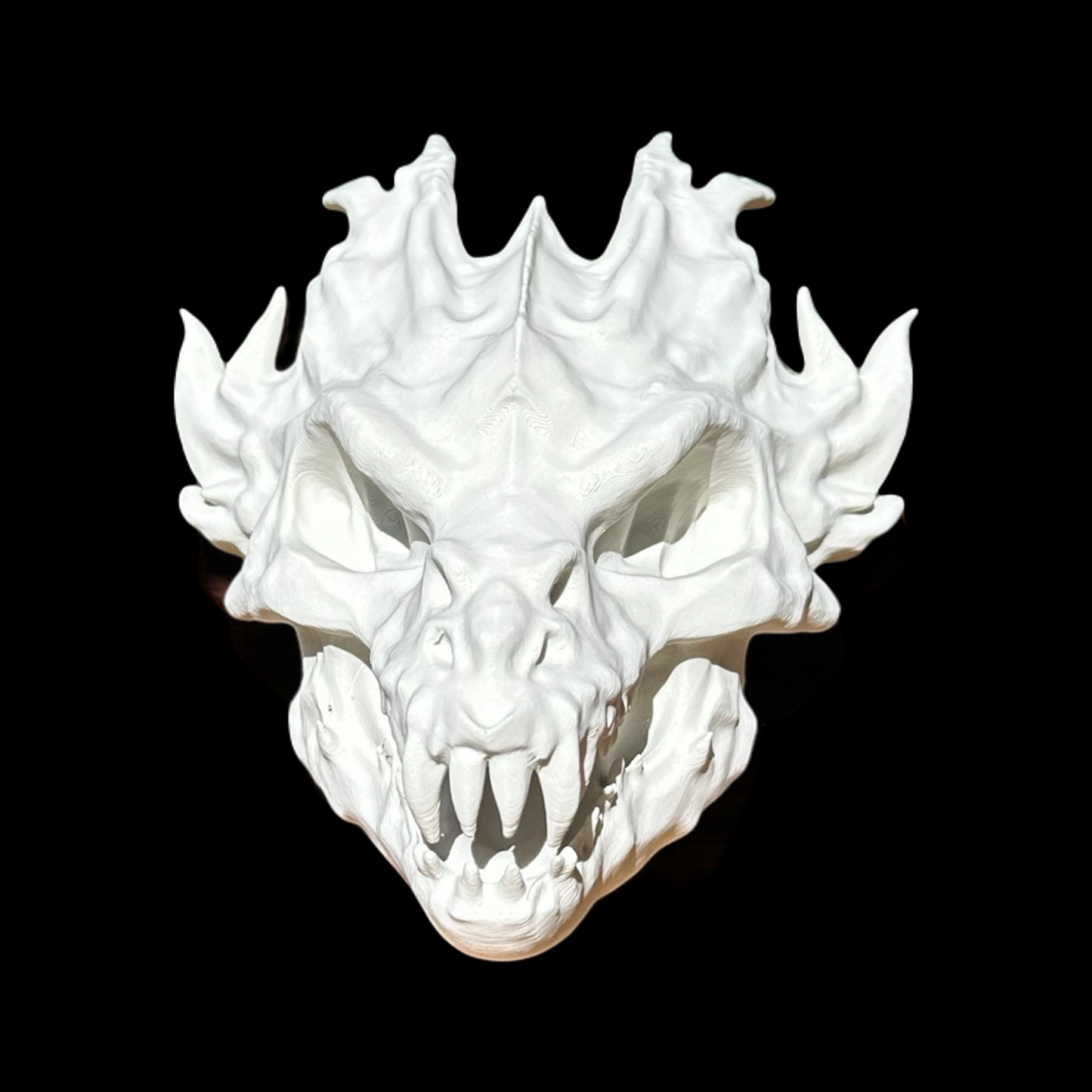 Unique White Dragon Skull Statue: Gothic Home Accent