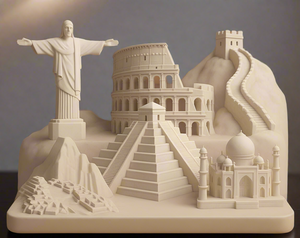 Mini Sculptures of the 7 Wonders — Elegant Display Showpiece Figurine