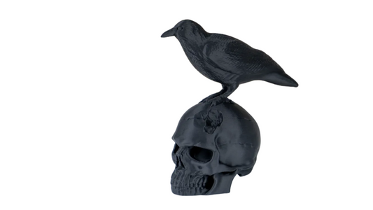 Dark Raven Skull Sculpture