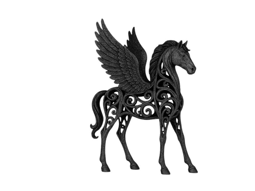 Mythical Pegasus Wall Relief – Elegant Winged Horse Sculpture
