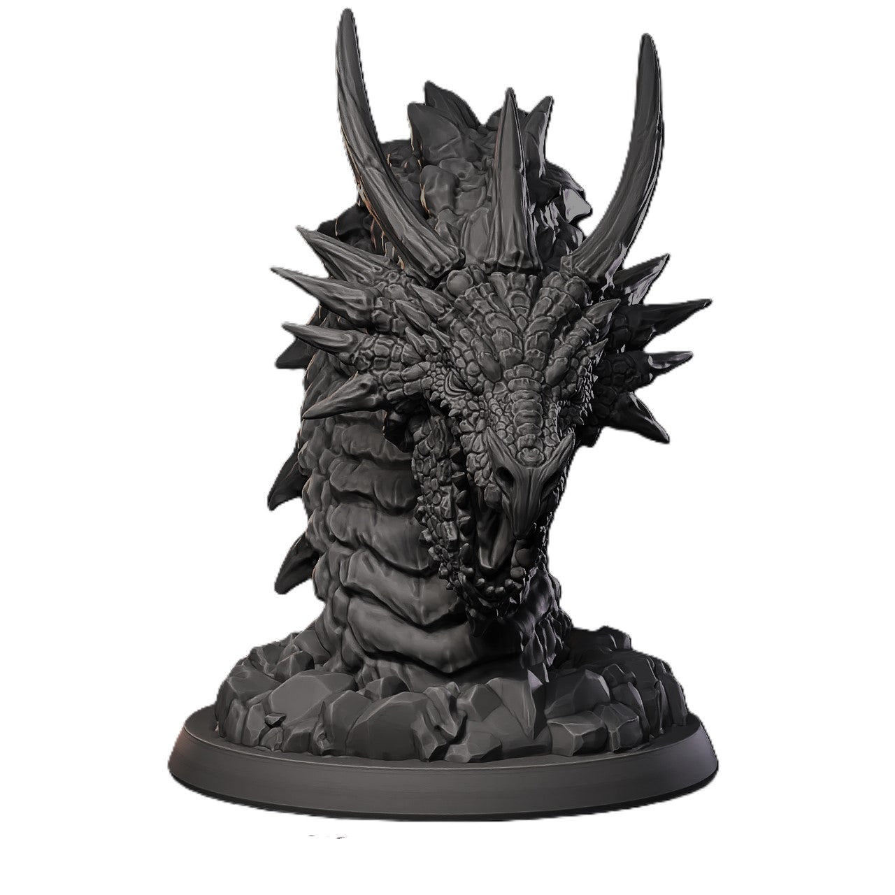 Fantasy Dragon Head Bust: 3D Printed Art Figurine