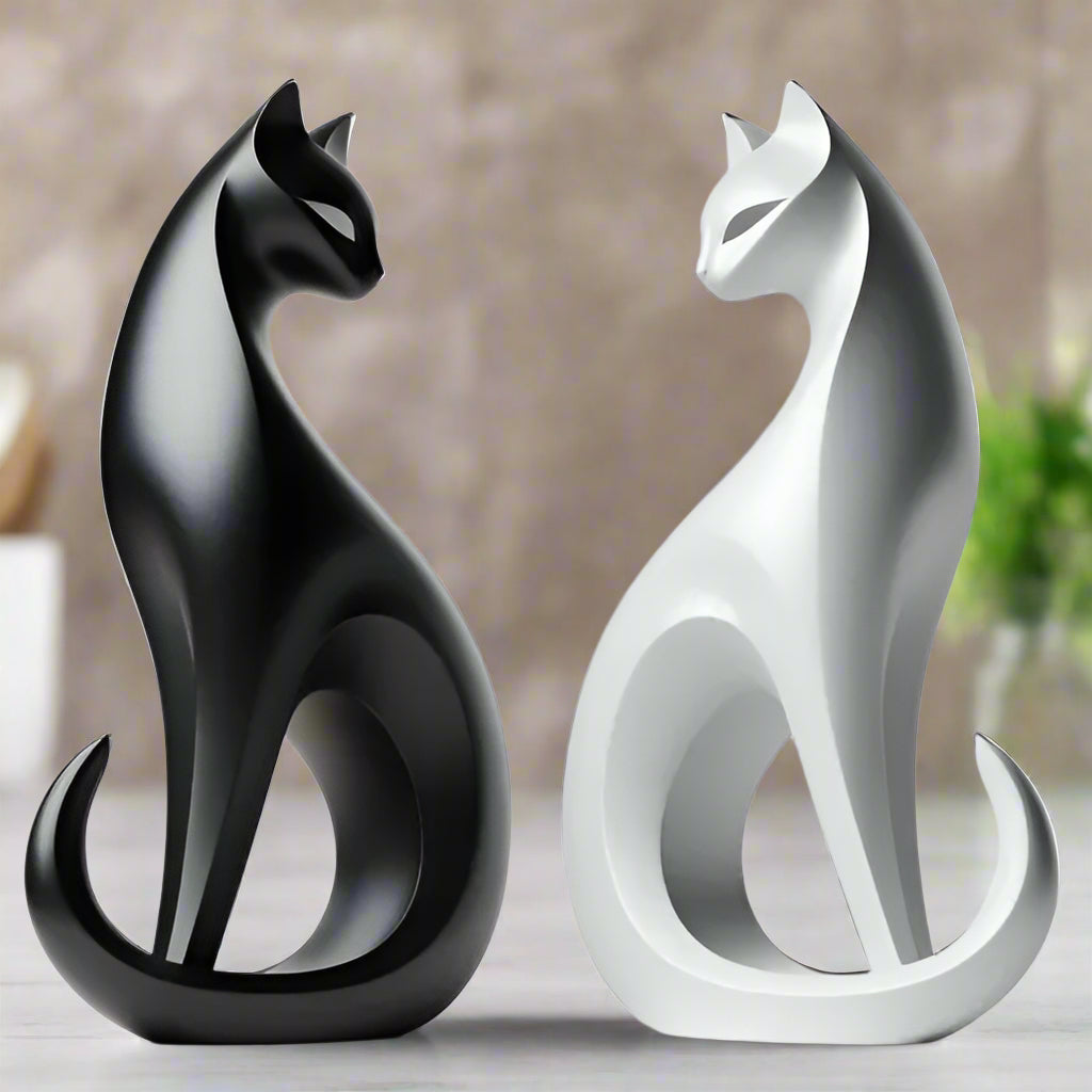 Minimalist Cat Duo: Elegant & Monochrome