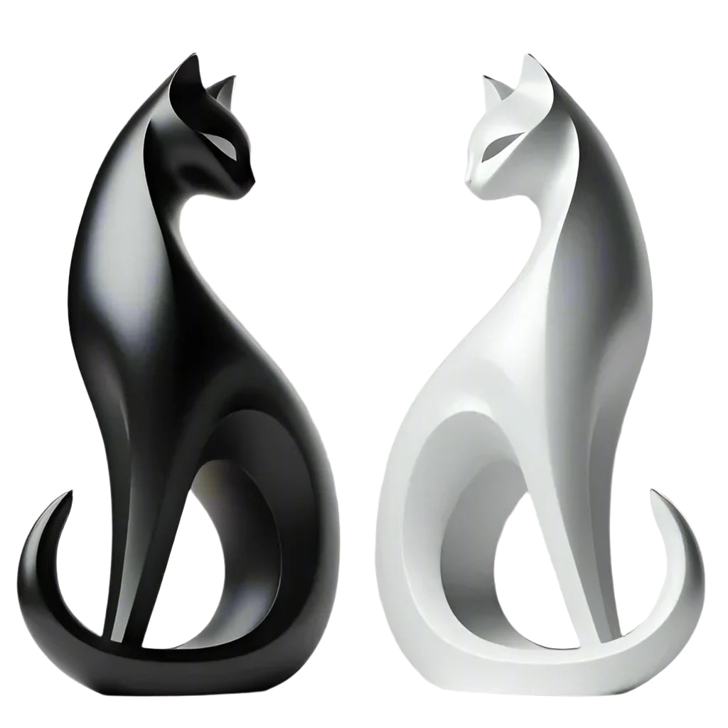 Minimalist Cat Duo: Elegant & Monochrome