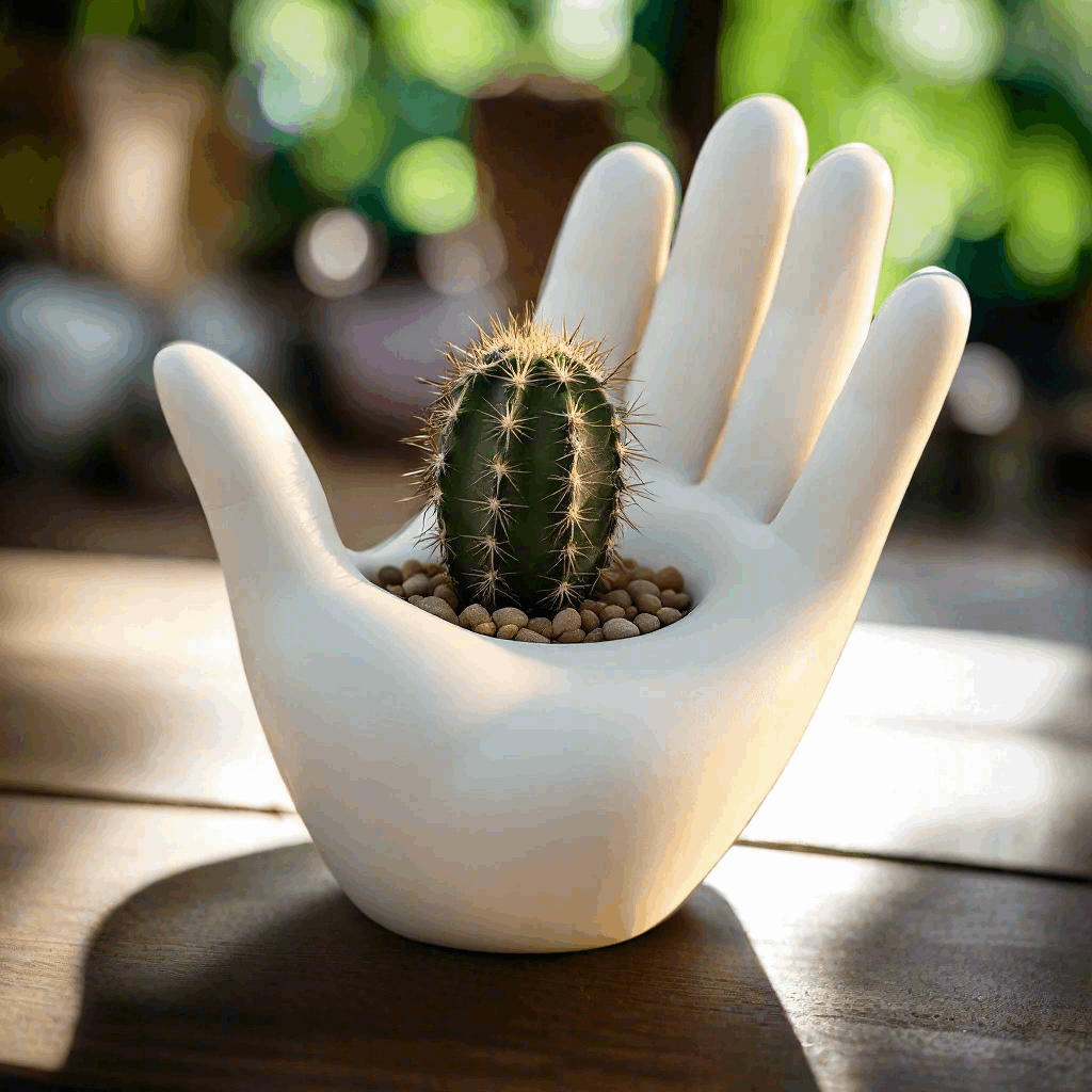 Hand-Shaped Flower Pot (Version 02)