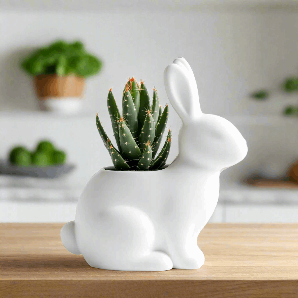 Cute Bunny Planter - Fun Pot Vase