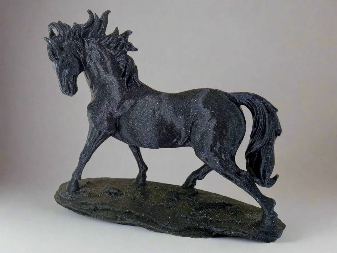 Majestic black Unicorn Sculpture - Celestial Crafts