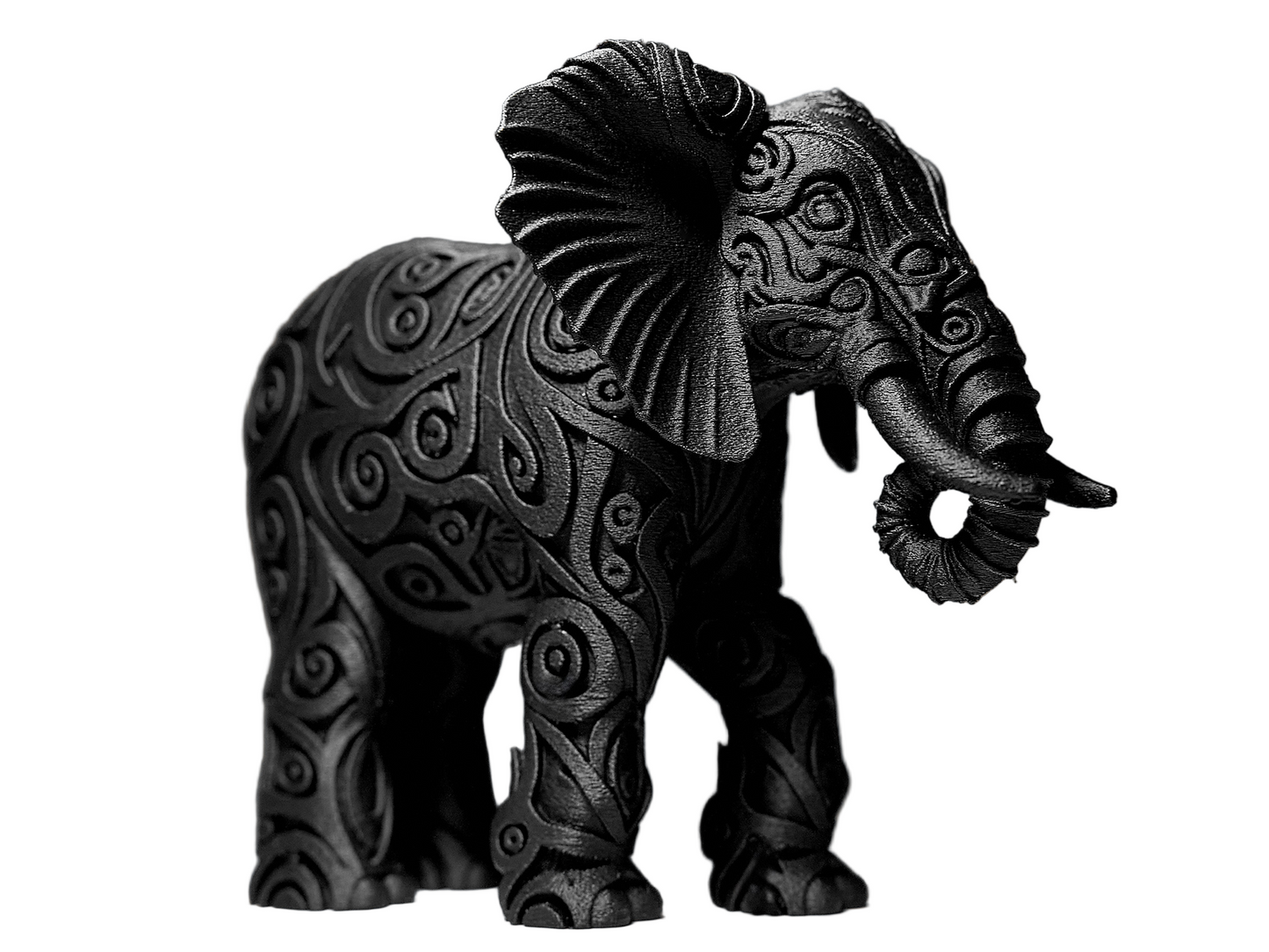 Fuzzy Contour Elephant Sculpture