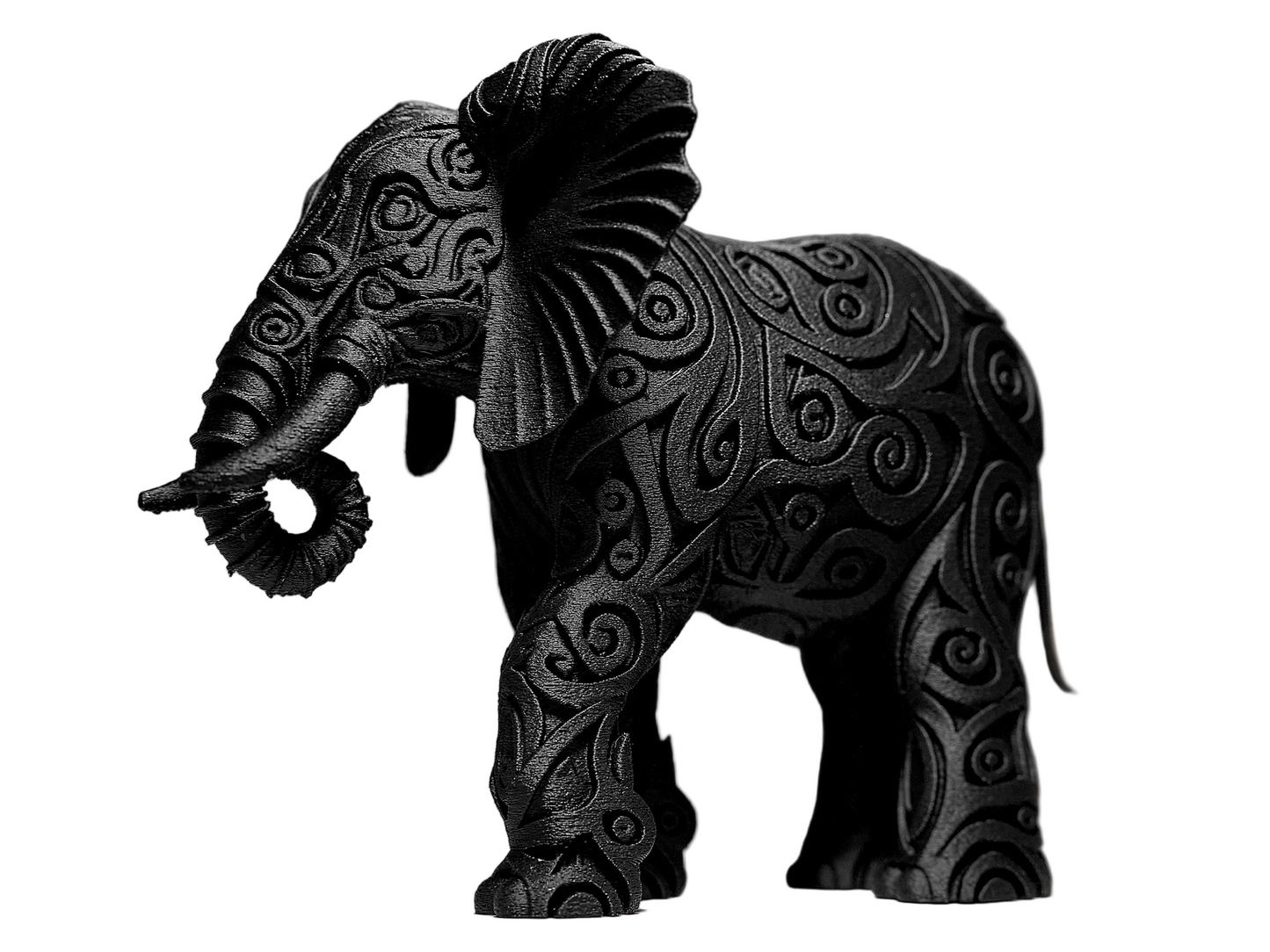 Fuzzy Contour Elephant Sculpture