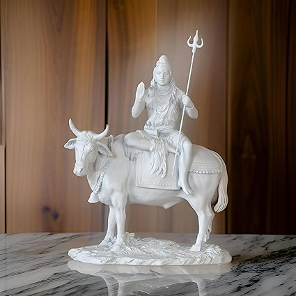 Bull - Bring Luck and Prosperity with Shiva Seated on Nandi The Bull: Divine Hindu Sculpture - Celestial Crafts