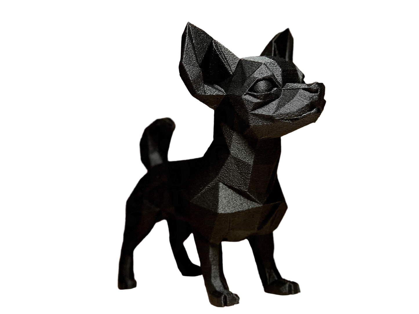 Geometric Chihuahua — Bold Low Poly Dog Figurine