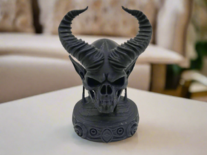 Dark Elf Skull Bust– Demon Horn Fantasy Art
