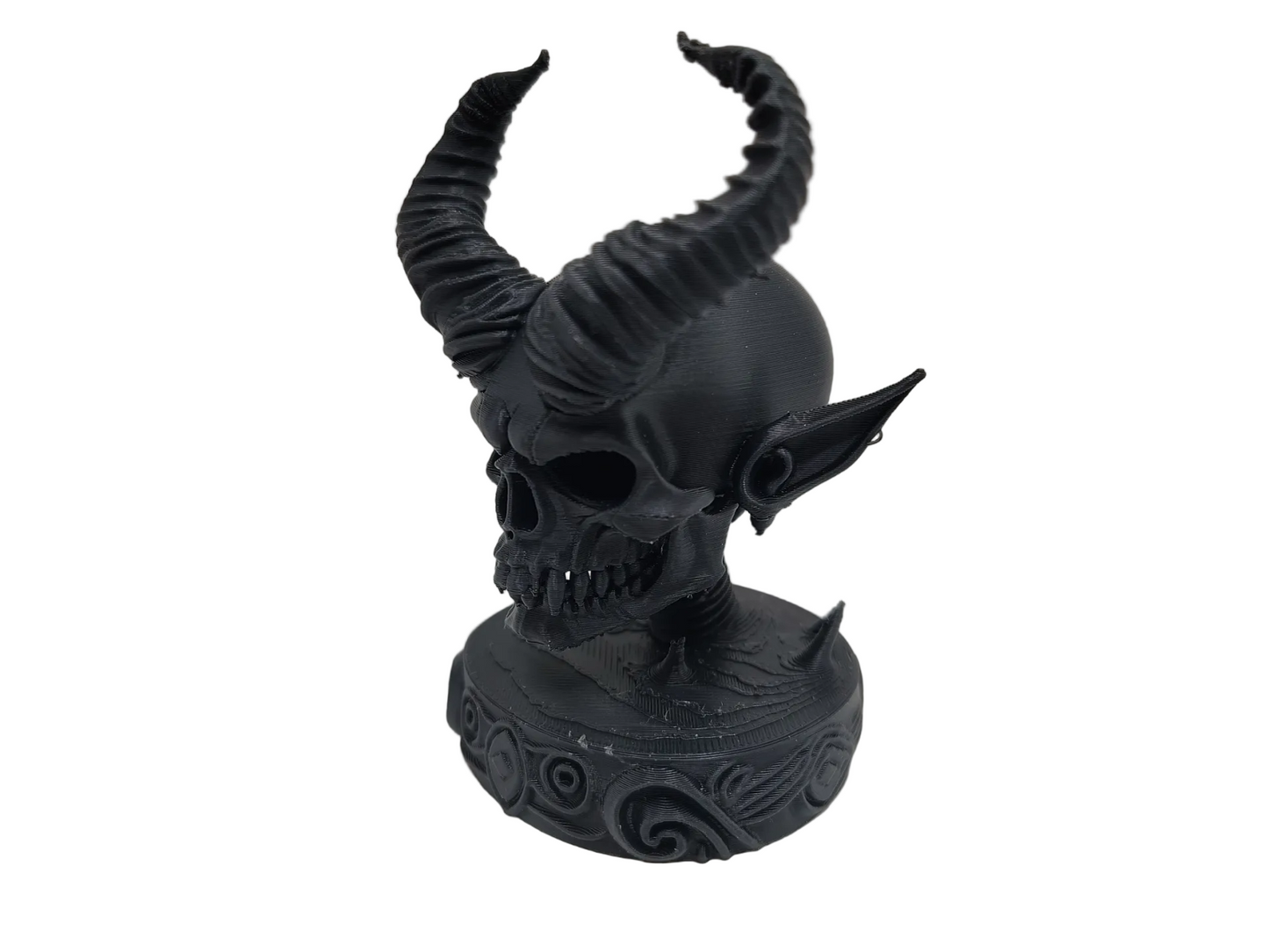 Dark Elf Skull Bust– Demon Horn Fantasy Art