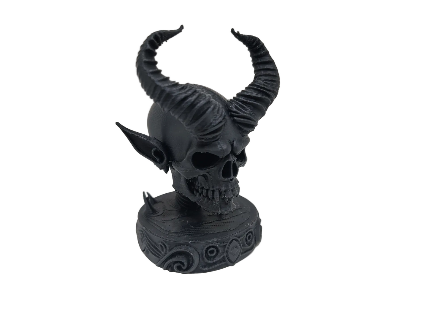 Dark Elf Skull Bust– Demon Horn Fantasy Art