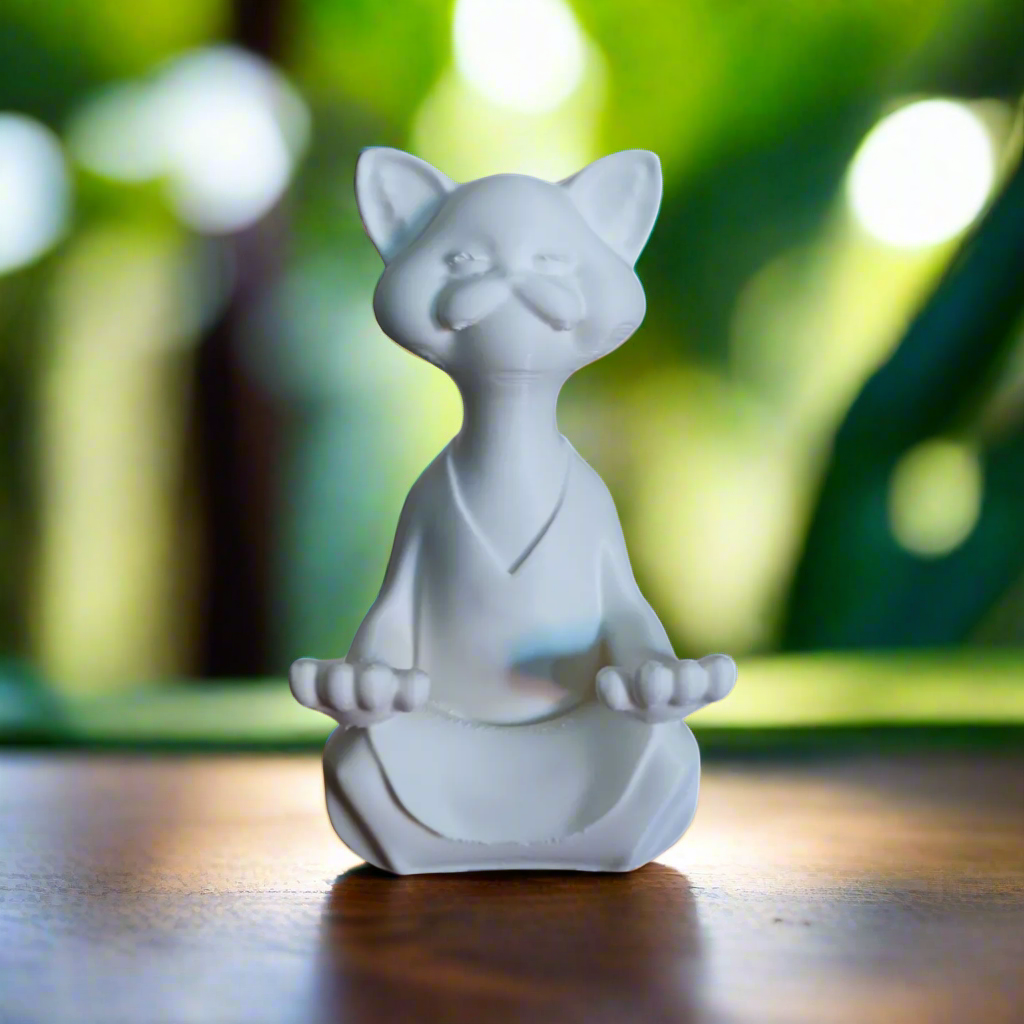 Zen Cat Figurine – Calm & Peaceful 3D Printed Decor
