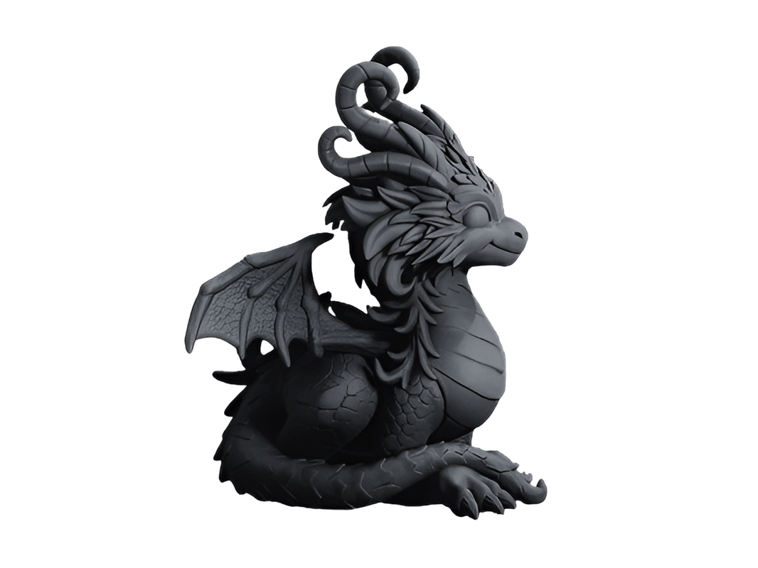 Decorative Black Dragon Figurine, Gothic Fantasy Sculpture, Collectible Desktop Ornament - Celestial Crafts