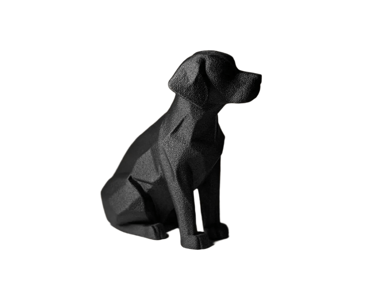 Decorative Black Labrador Dog Figurine, Sitting Pose, Modern Home Decor - Celestial Crafts