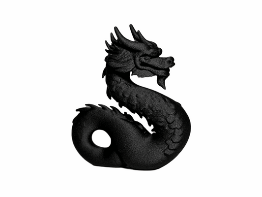 Decorative Dragon Figurine, Black Matte Finish, Mythical Oriental Design - Celestial Crafts
