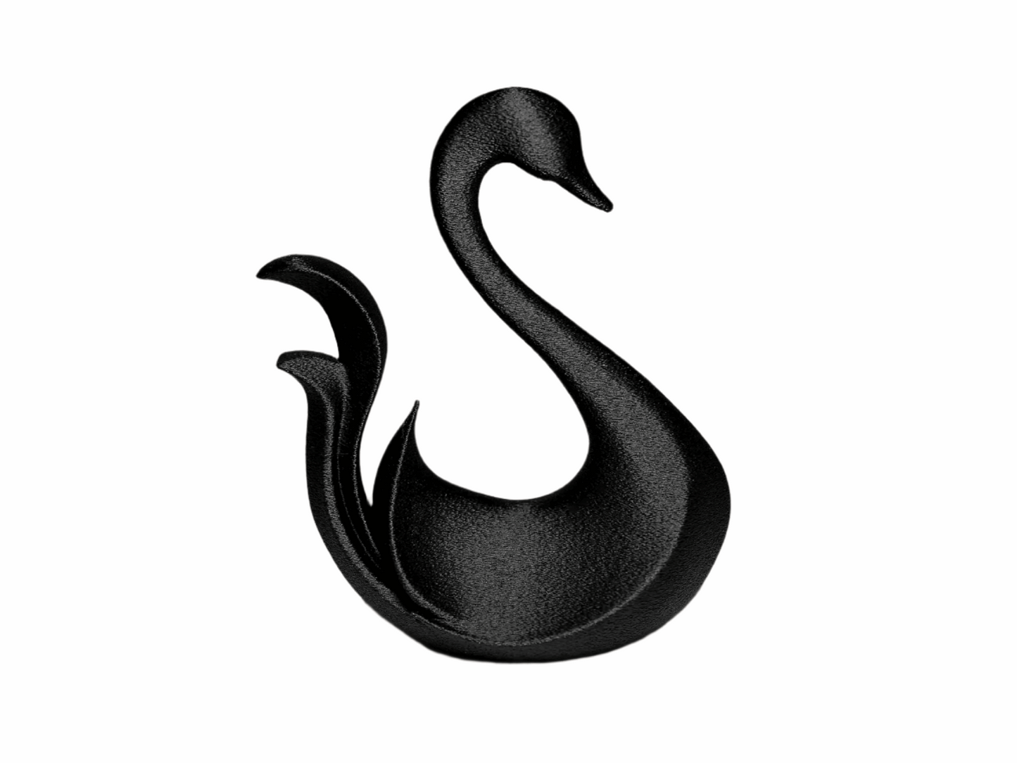 Decorative Swan Figurine, Black Textured Finish, Modern Home Decor - Celestial Crafts