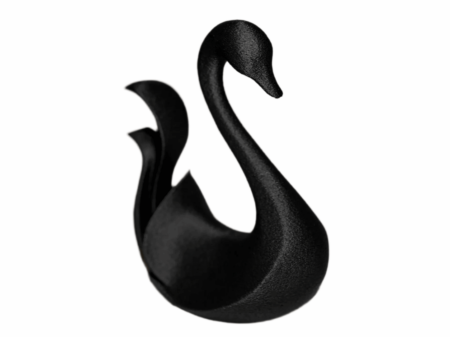 Decorative Swan Figurine, Black Textured Finish, Modern Home Decor - Celestial Crafts