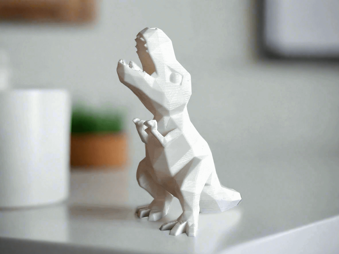 Decorative T - Rex Dinosaur Figurine, Low Poly Design, Cute Style - Celestial Crafts