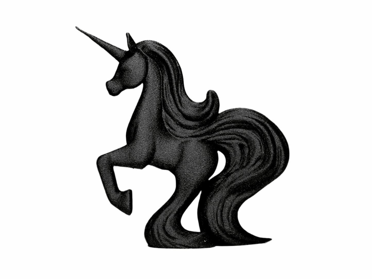 Decorative Unicorn Figurine, Black Matte Finish, Standing Pose - Celestial Crafts