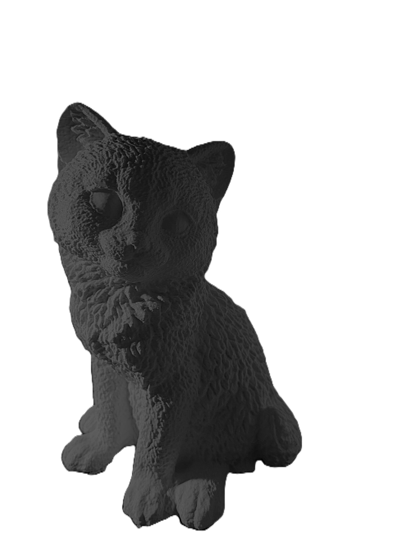 3D Printed Cat Statue: Modern Art Sculpture