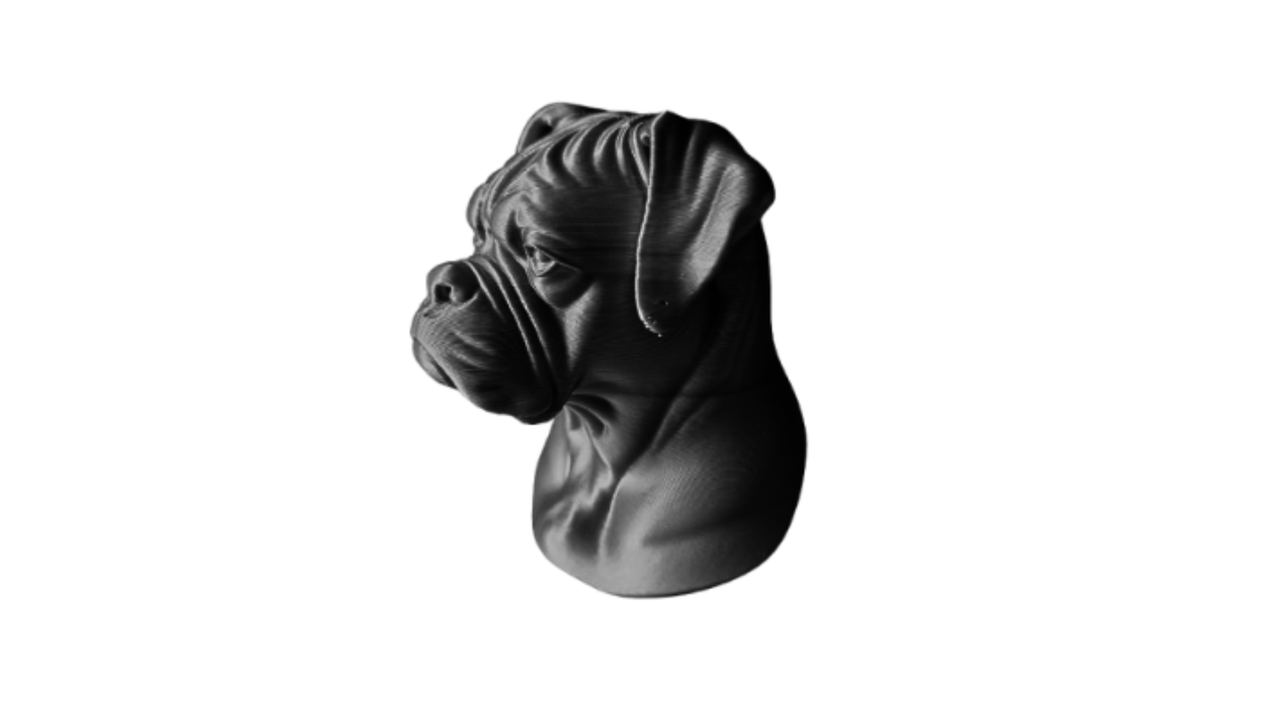 Boxer Bust Realistic Dog Sculpture