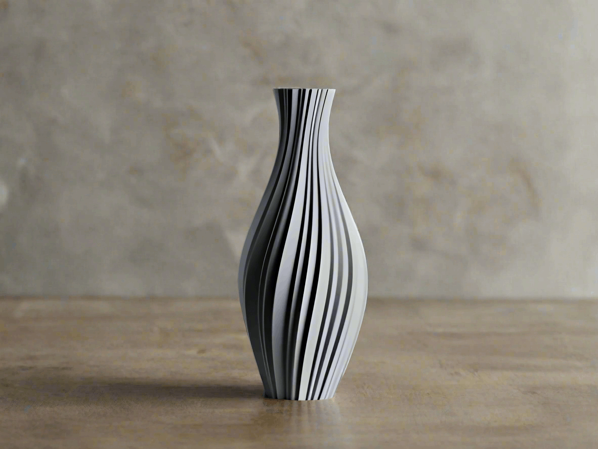 Spiraled Vase – Modern 3D-Printed Slim Artistic Vase