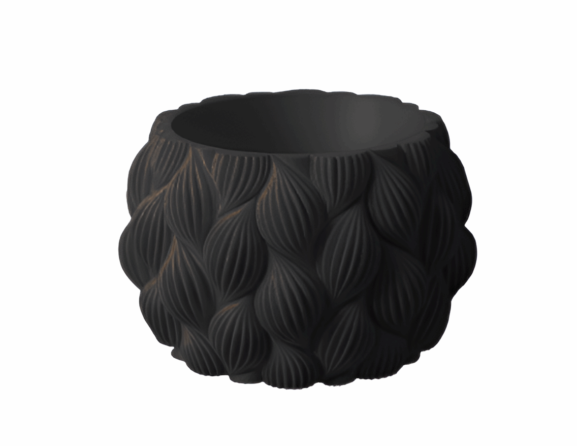 Ripple Planter Pot – Modern 3D-Printed Wave-Pattern Plant Holder
