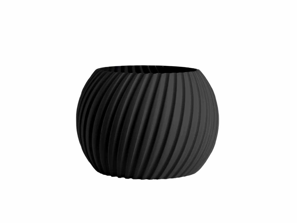 Sphere Planter – Unique 3D-Printed Striped Decorative Pot
