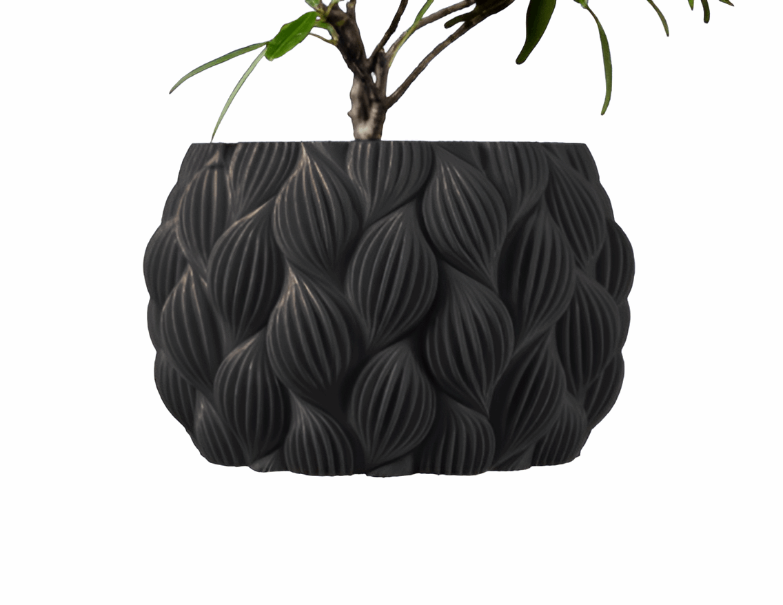 Ripple Planter Pot – Modern 3D-Printed Wave-Pattern Plant Holder