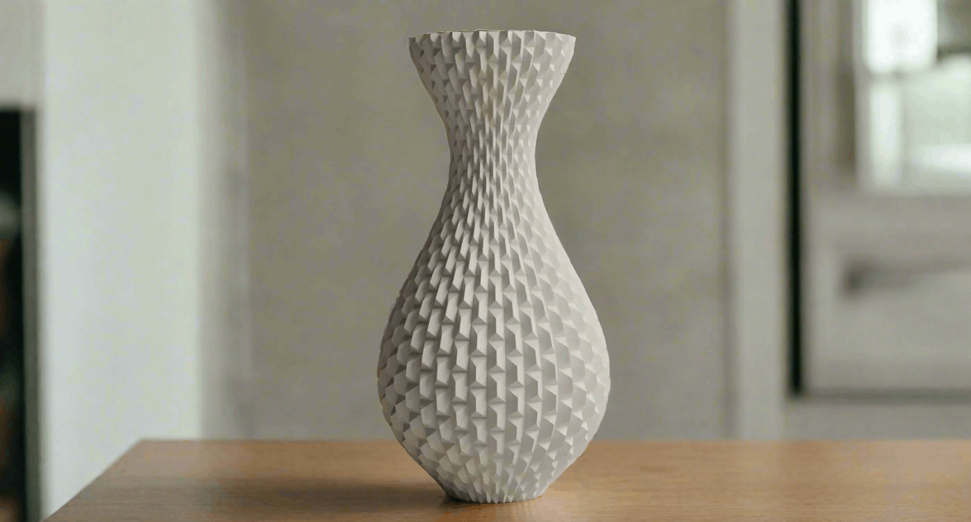 Rectangular Pattern Vase – Stylish 3D-Printed Modern Vase