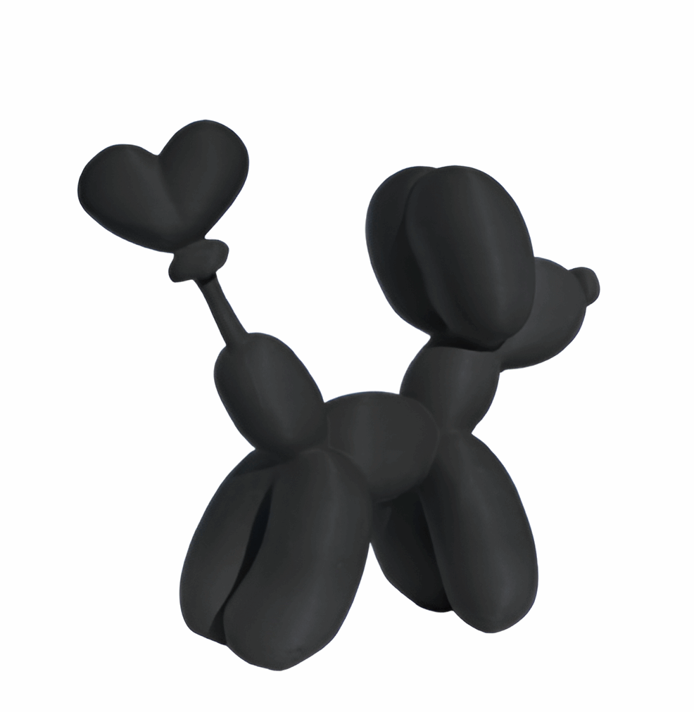 Balloon Dog with Heart Tail – Adorable 3D-Printed Art Sculpture