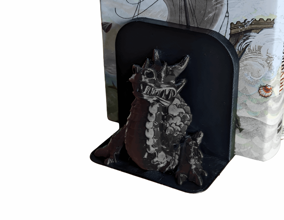 3D Printed Dragon Bookends – Fantasy Home Decor